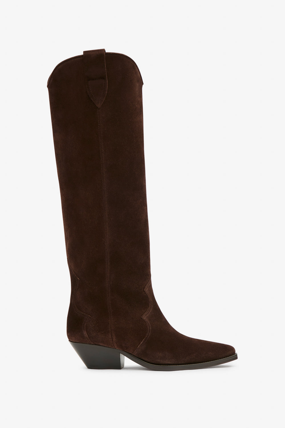 Botas de cowboy de gamuza de piel de becerro denvee - Chocolate - Woman - 1