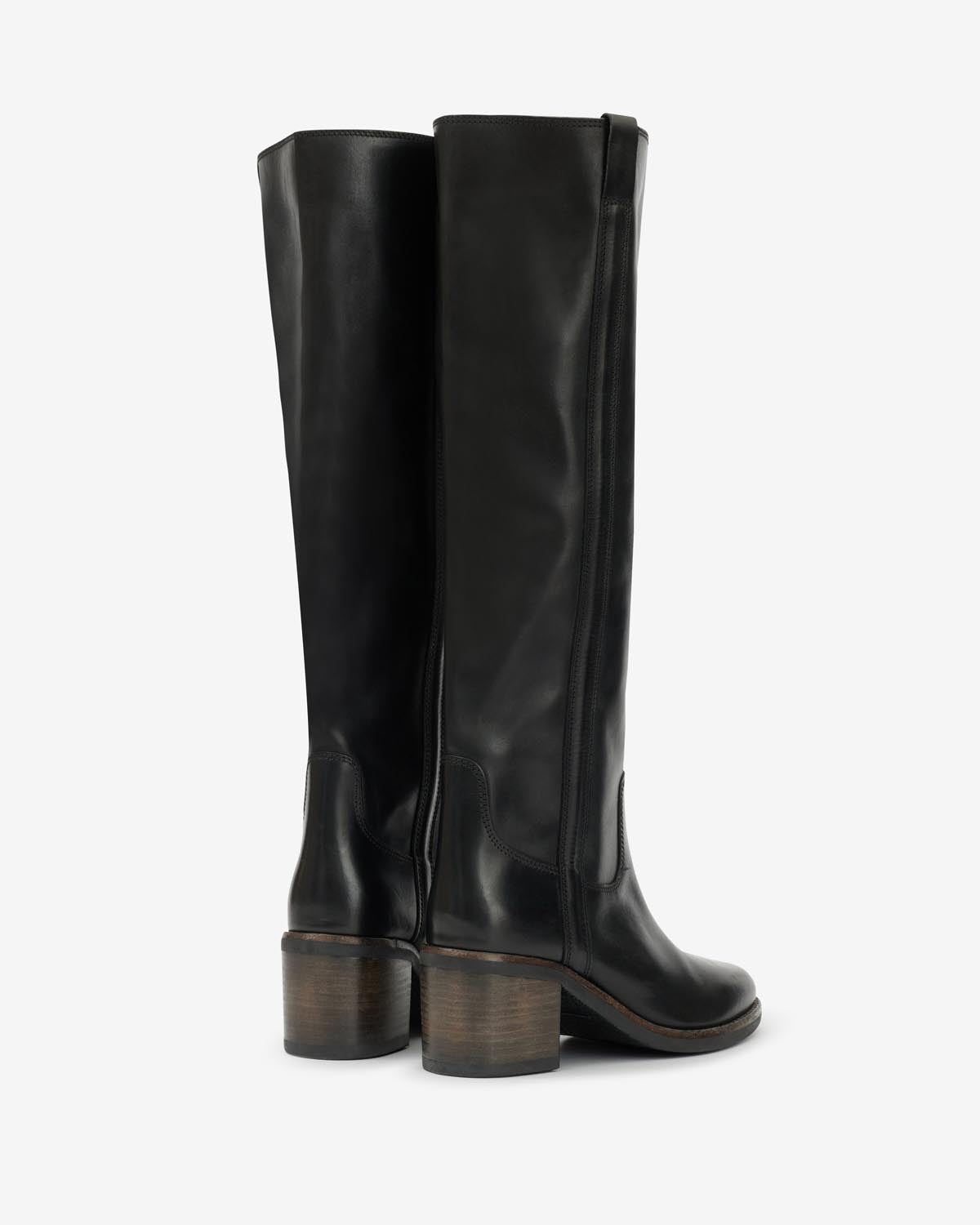 Bottes en cuir de veau velours seenia - Noir - Woman - 3