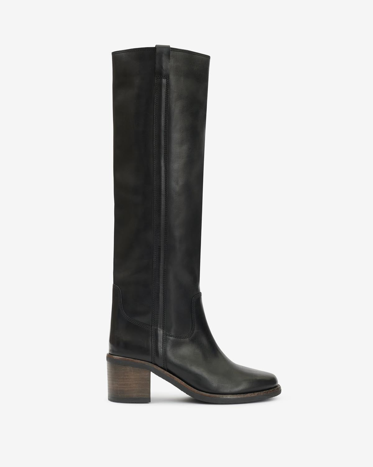 Bottes en cuir de veau velours seenia - Noir - Woman - 1