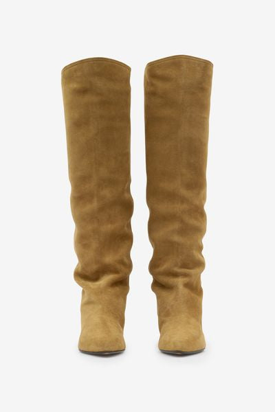 Skarlet suede leather hight boots - Taupe - Woman - 8
