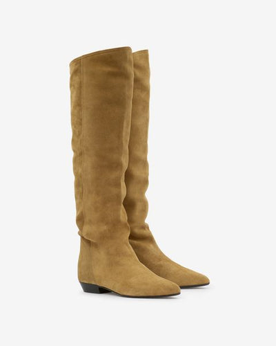 Skarlet suede leather hight boots - Taupe - Woman - 6