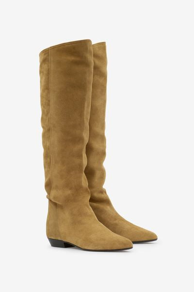 Skarlet suede leather hight boots - Taupe - Woman - 6
