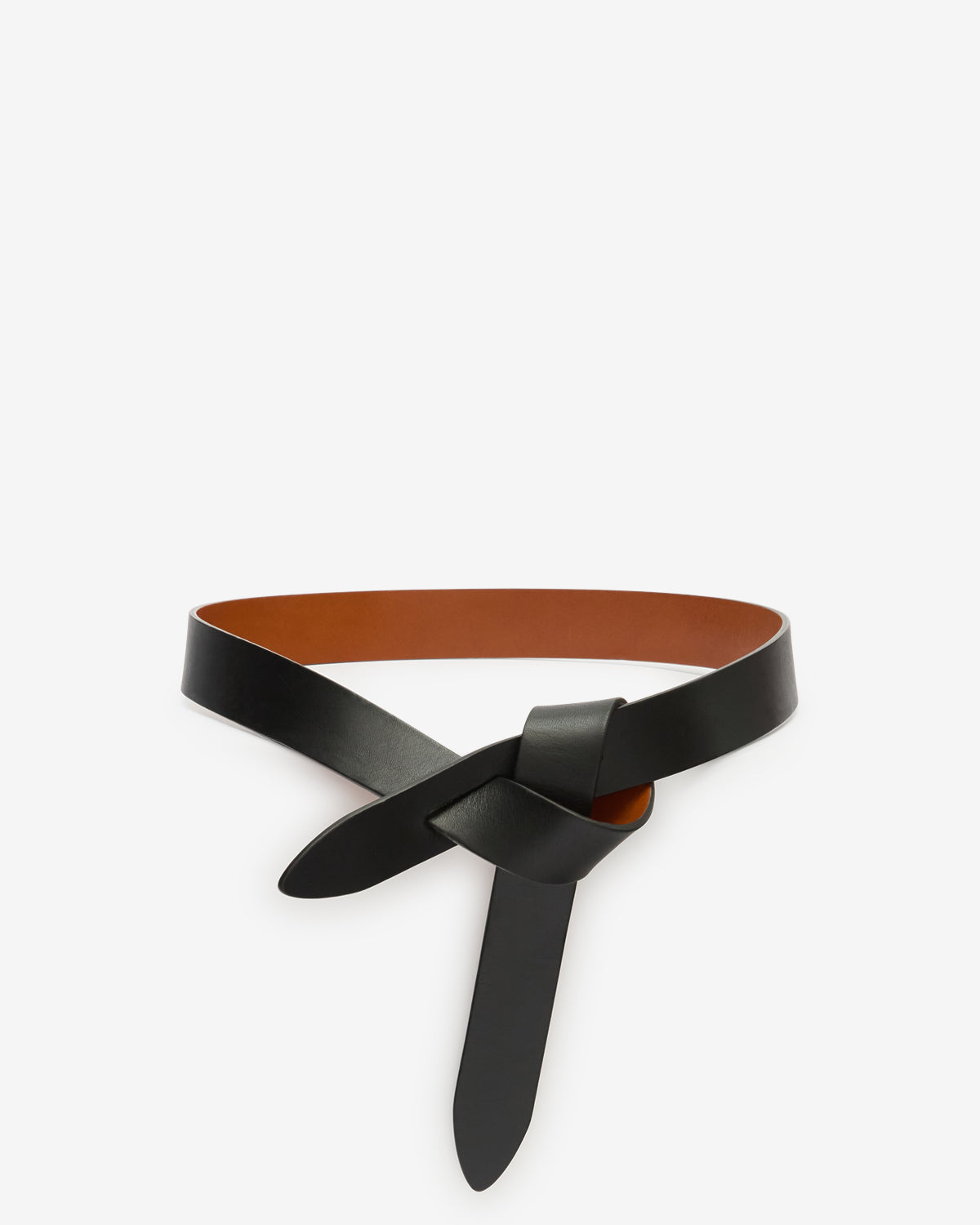 Lecce smooth leather tie belt - Black and natural - Woman - 1