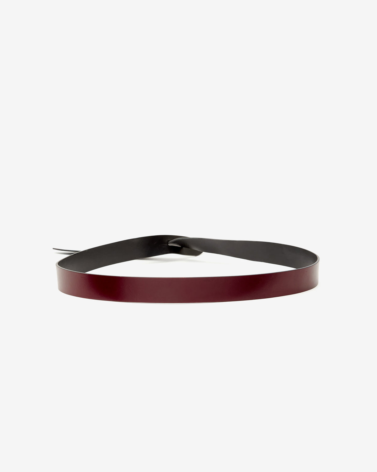 Lecce two-toned tie belt - Burgundy-black - Woman - 2