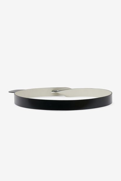 Lecce tie-up leather belt - Beige and black - Woman - 5
