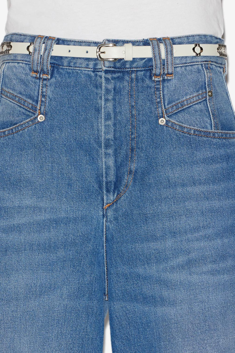 Gürtel odena aus kalbsleder - Chalk-silver - Woman - 4