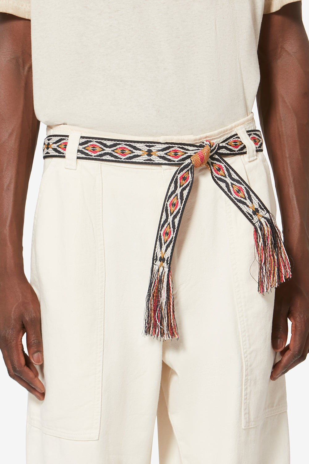 Cinturón etki tejido en jacquard gráfico - Black and gold - Woman - 5