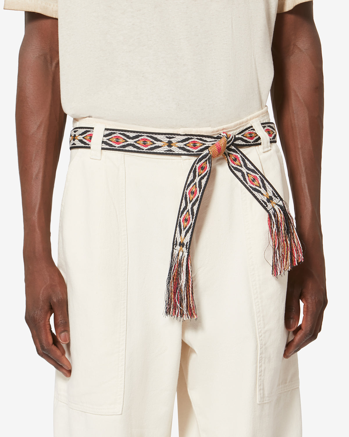 Etki 그래픽 자카드 직조 벨트 - Black and gold - Woman - 5