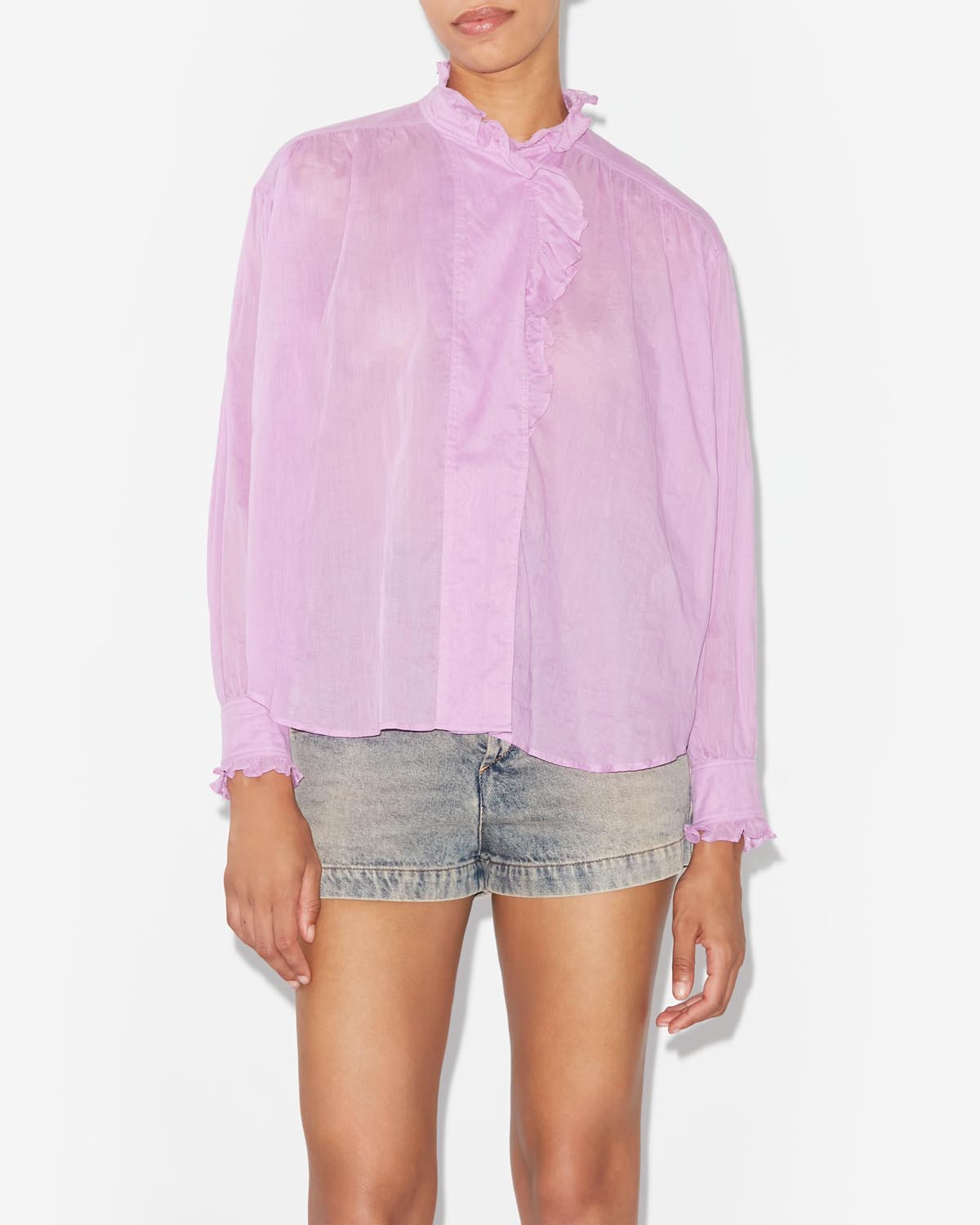 Haut en voile de coton pamias - Mauve - Woman - 5