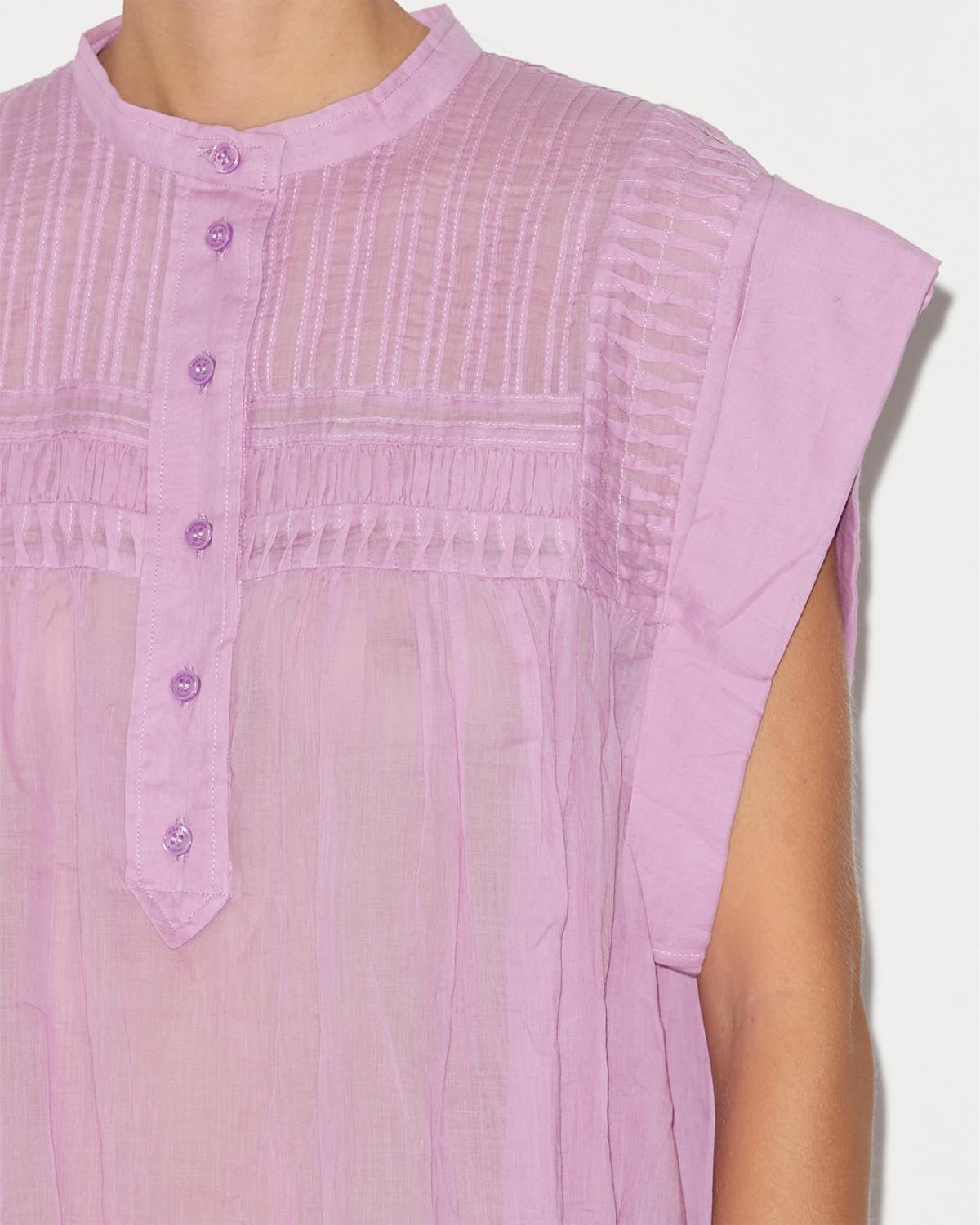 Oberteil leaza aus baumwoll-voile - Mauve - Woman - 3