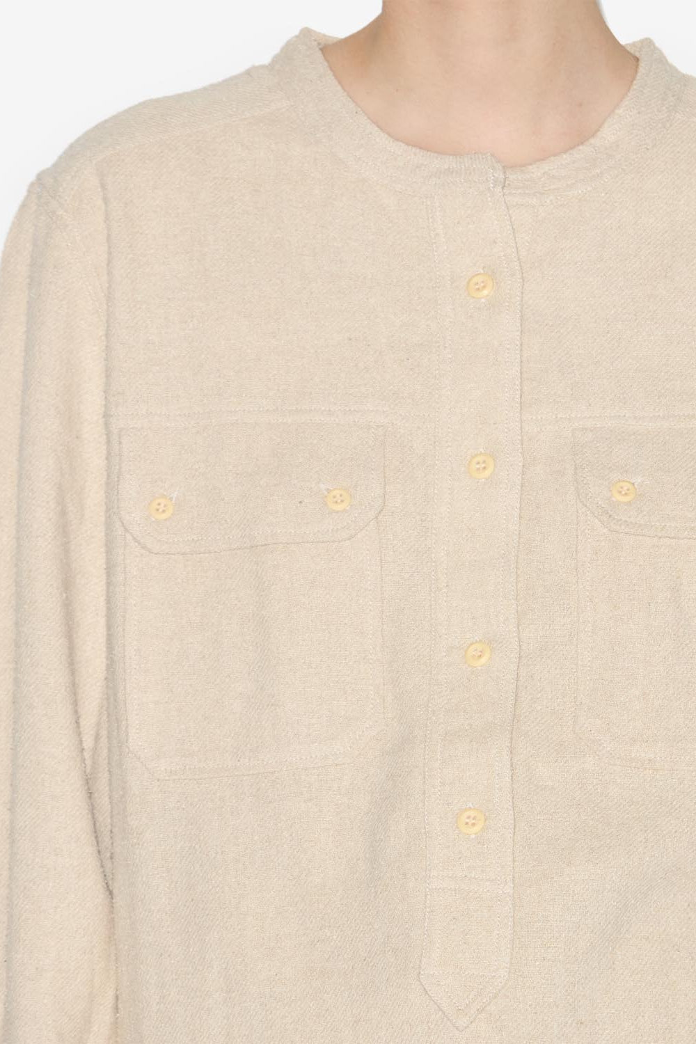 Tecoyo flap pocket silk shirt - Ecru - Woman - 3