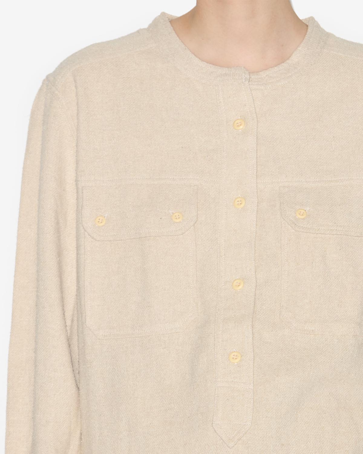 Tecoyo seidenhemd mit pattentasche - Naturfarben - Woman - 2