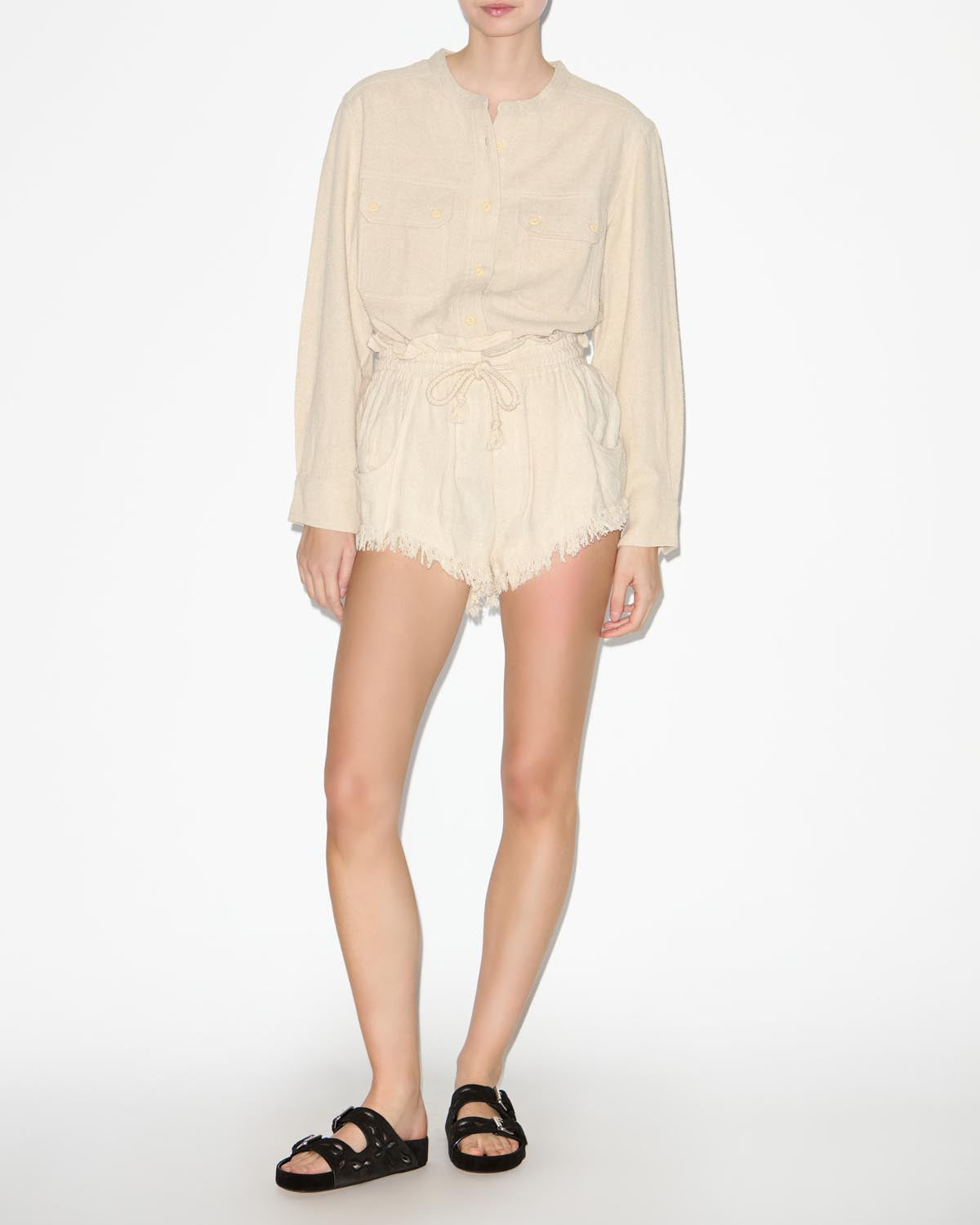 Tecoyo seidenhemd mit pattentasche - Naturfarben - Woman - 1