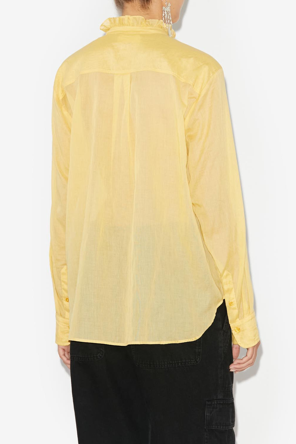 Gamble frilled-neck cotton shirt - Sunlight - Woman - 9