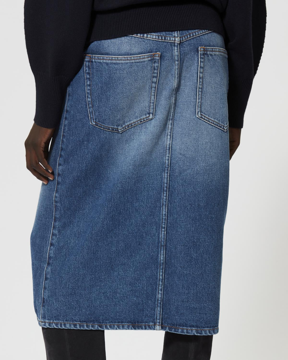 Tilauria midi skirt in fine denim - Blue - Woman - 8