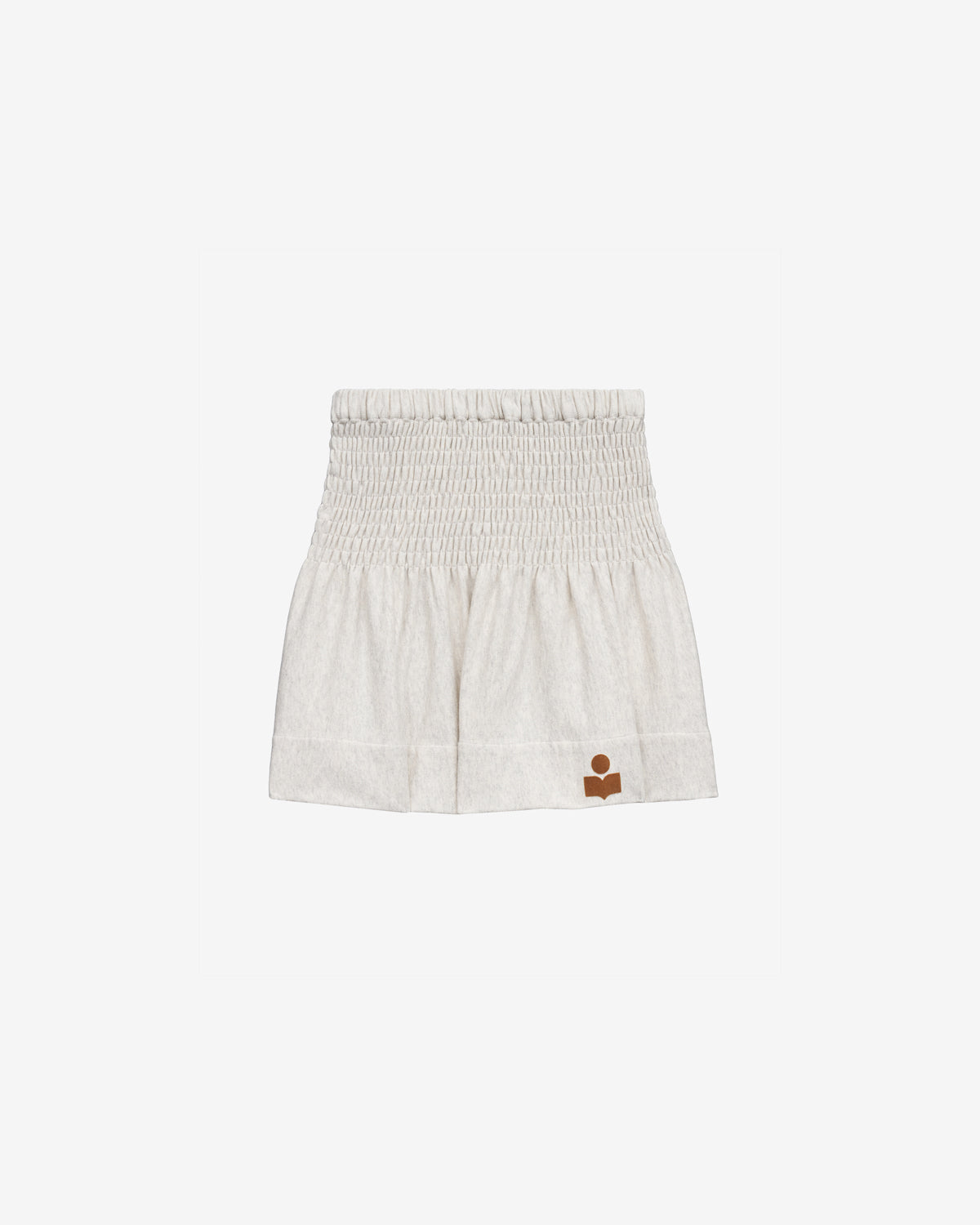 Jupe courte pacifica en jersey smocké - Ecru/camel - Woman - 5