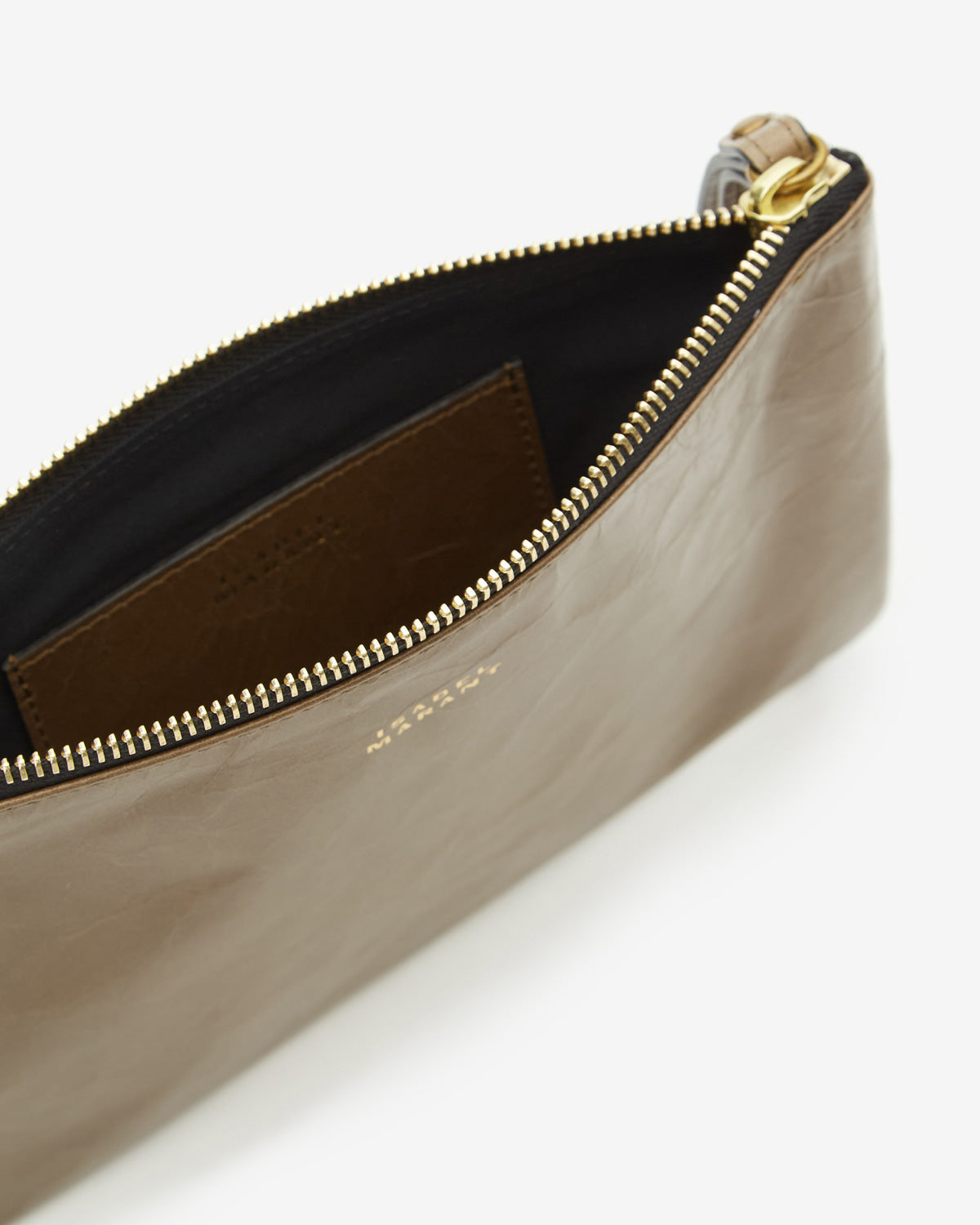 미노 광택 가죽 클러치 백 - Dark khaki - Woman - 3