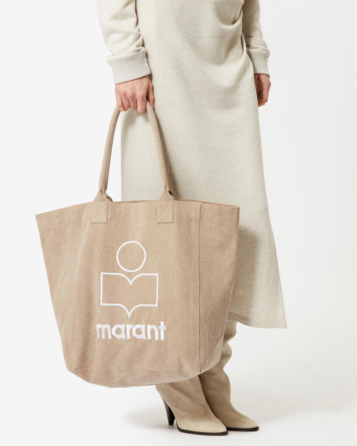 Yenky canvas tote bag with embroidered logo - Beige - Woman - 4