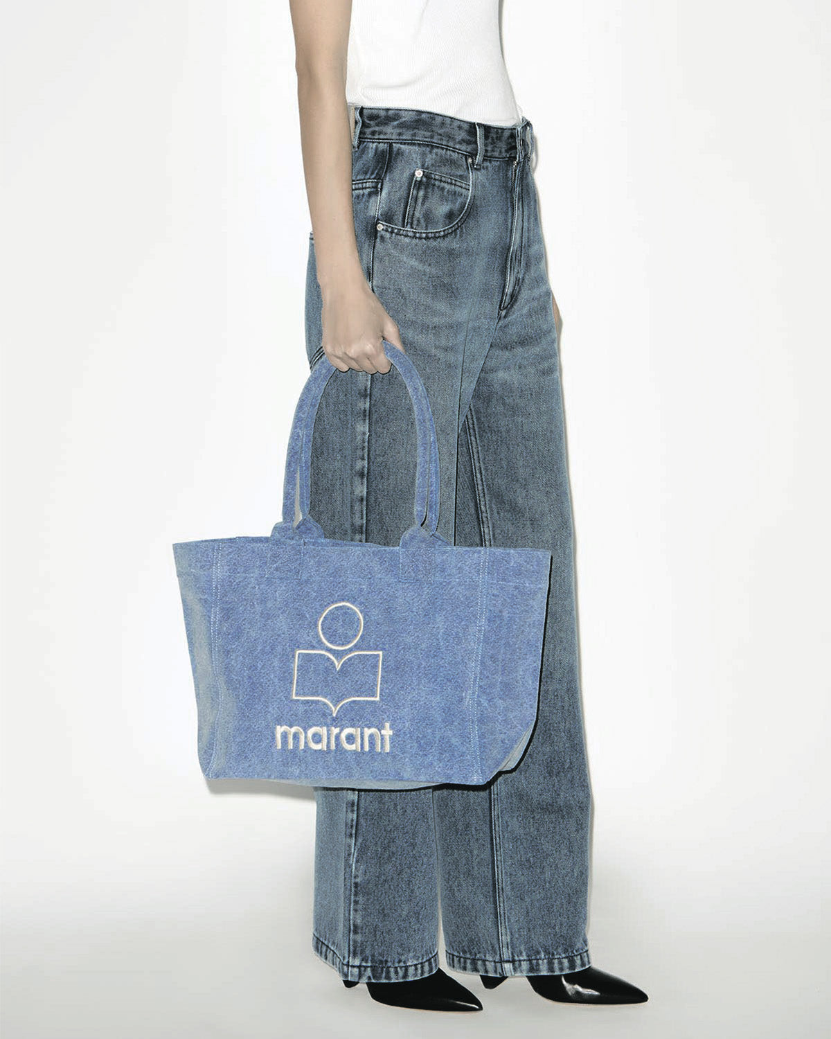 Bolso tote con logotipo de algodón lavado yenky zipped - Azul - Woman - 4