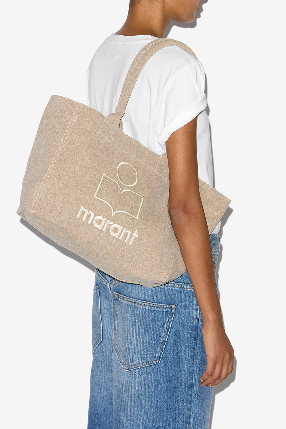 Yenky zipped faded cotton bag with logo - Beige - Woman - 4