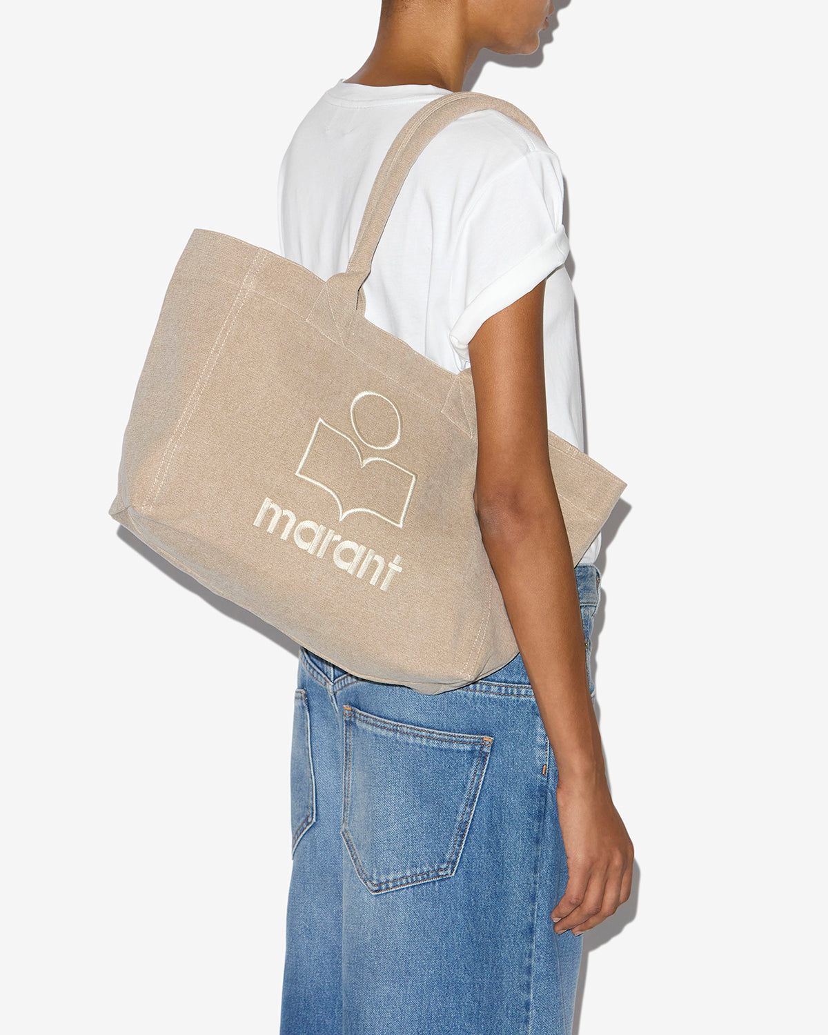 Yenky zipped faded cotton bag with logo - Beige - Woman - 8