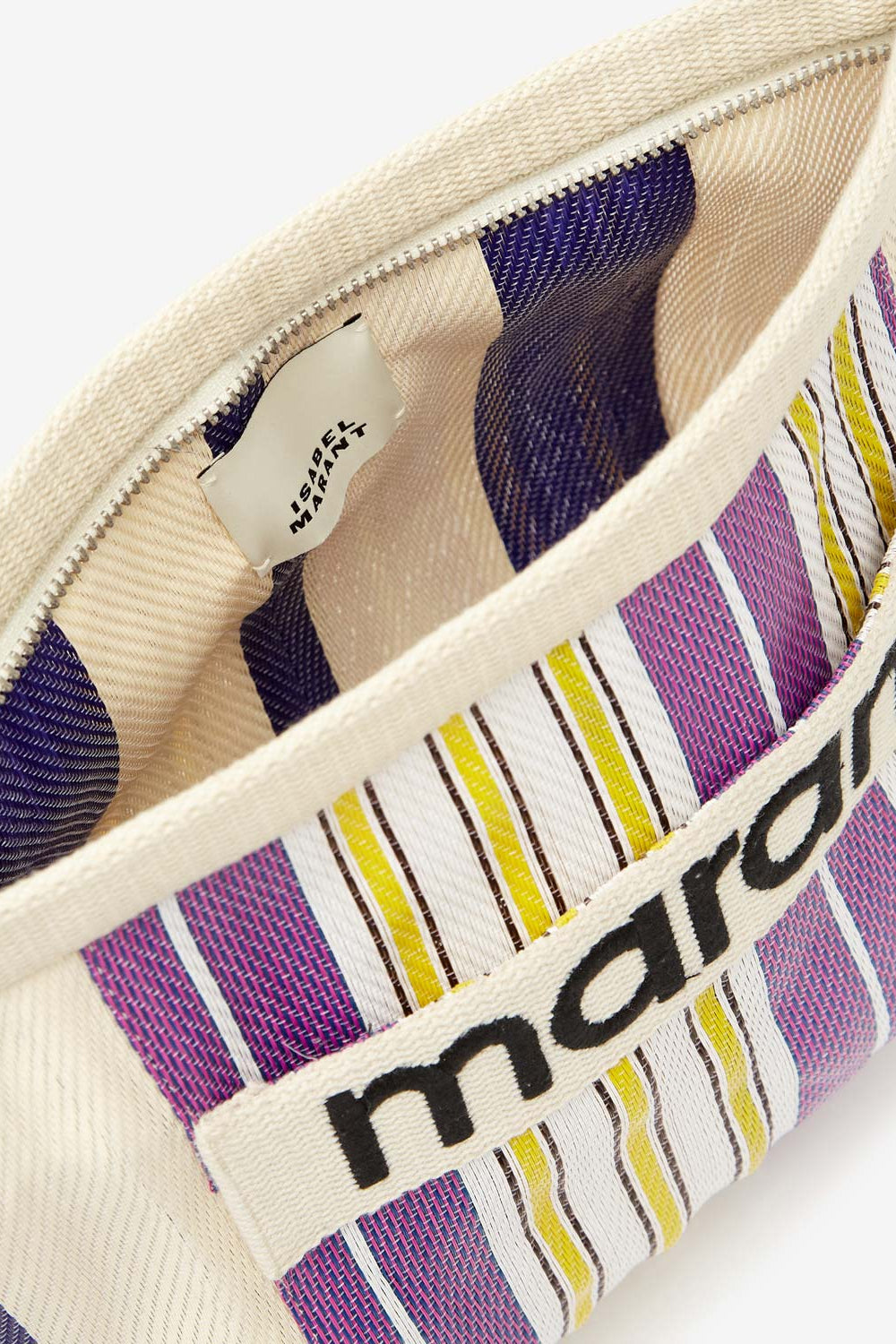 파우든 스트라이프 나일론 클러치백 - 여러 가지 빛깔의 - Woman - 3