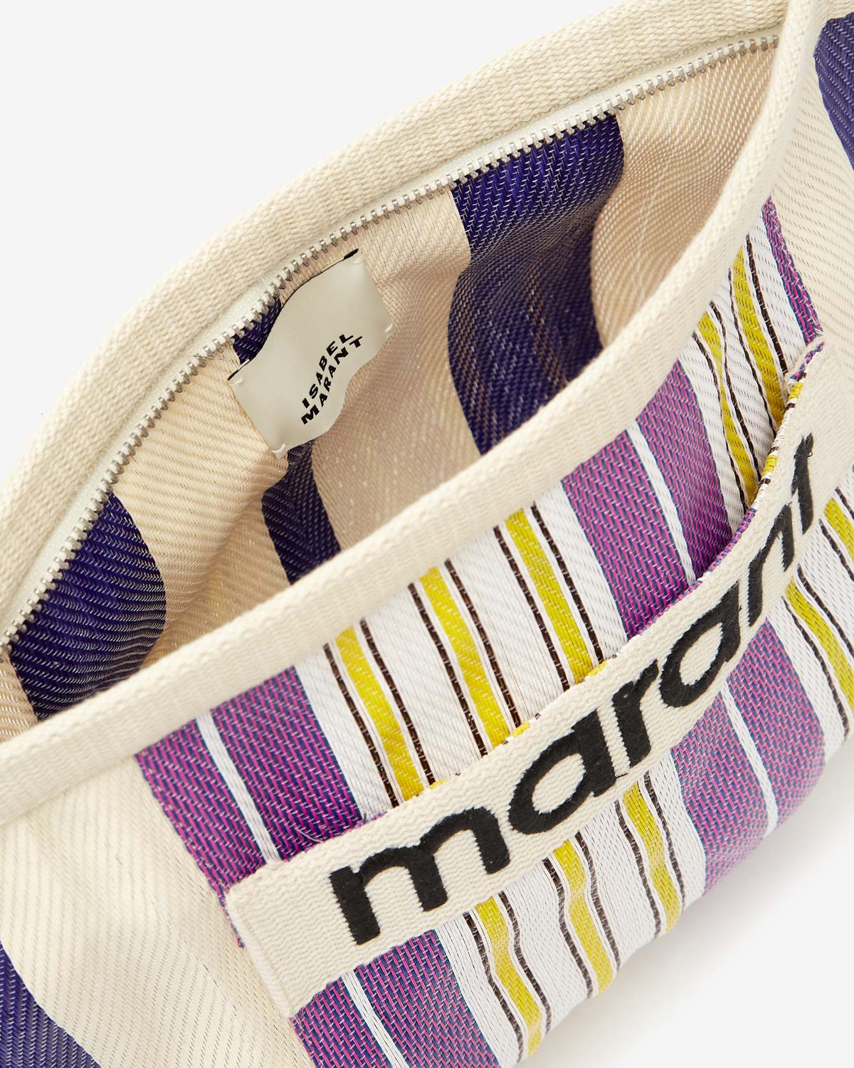 파우든 스트라이프 나일론 클러치백 - 여러 가지 빛깔의 - Woman - 3