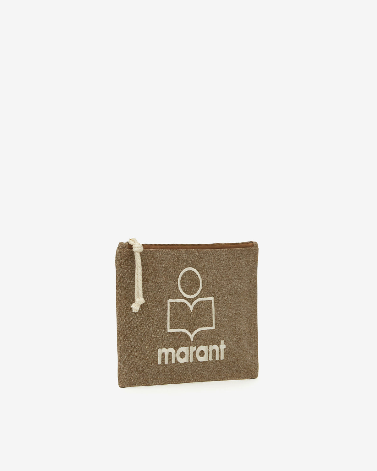 Pochette netia in cotone effetto sbiadito con logo - Dark khaki - Woman - 4