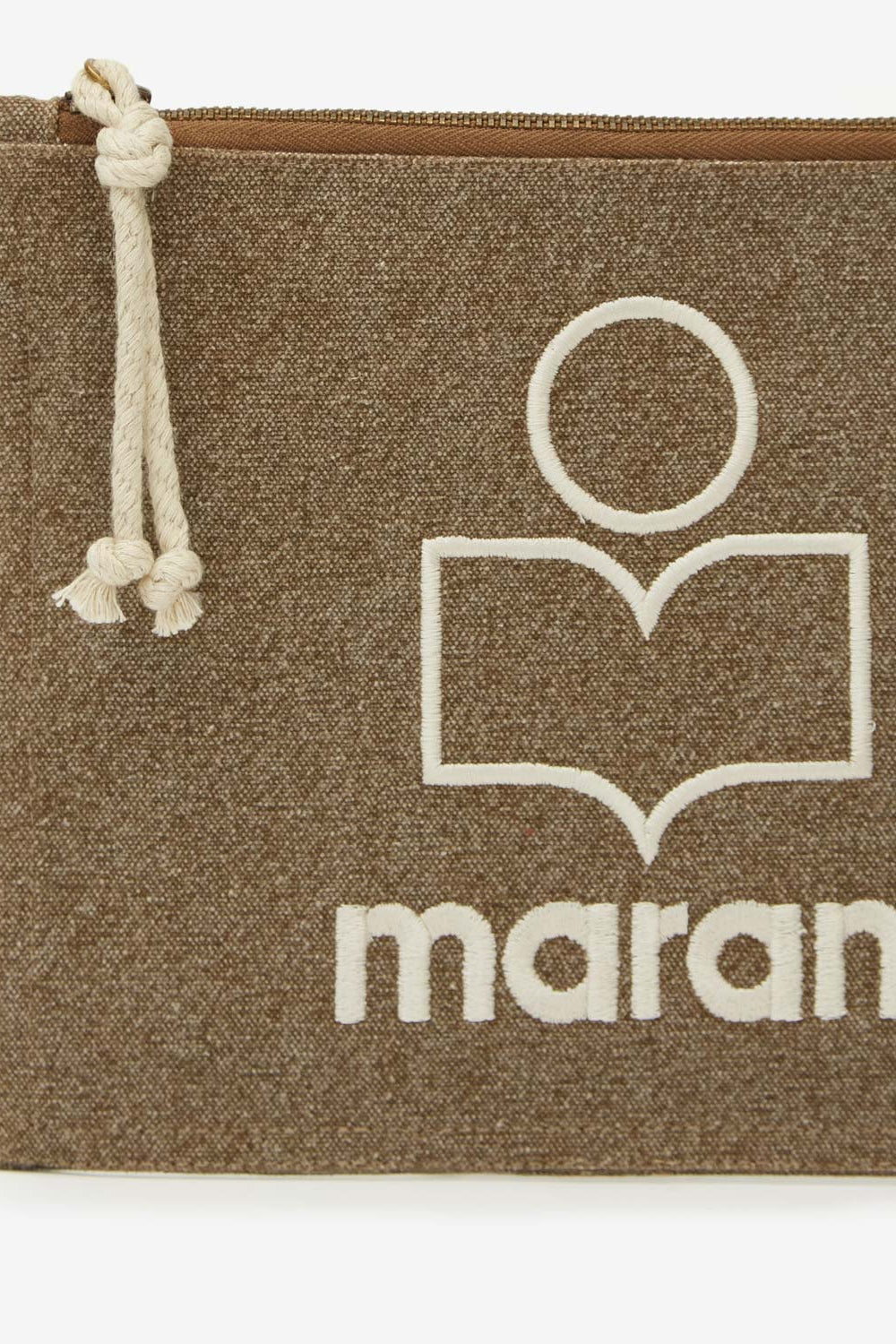 네티아 로고 디테일 데라베 코튼 클러치백 - Dark khaki - Woman - 3