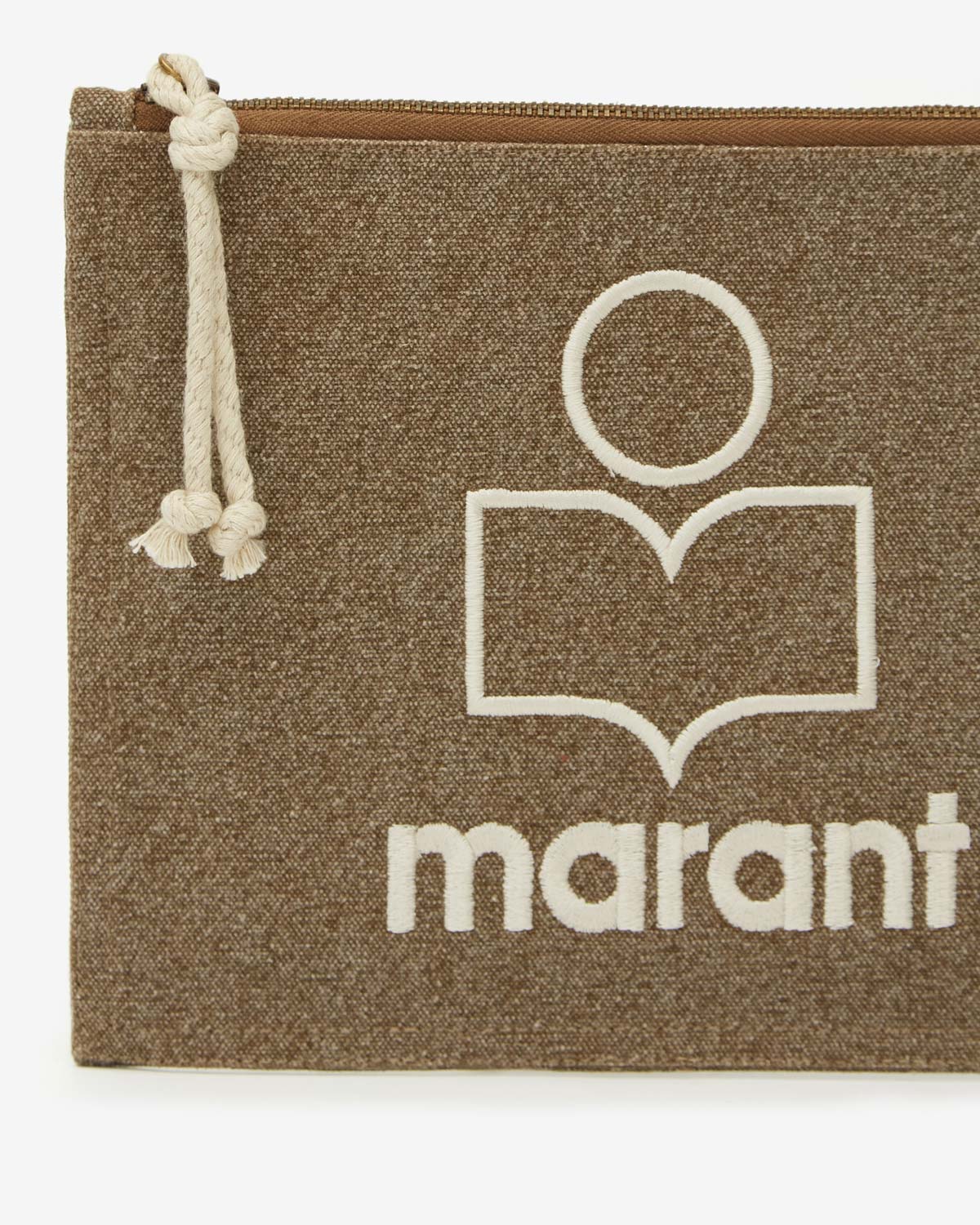 Pochette netia in cotone effetto sbiadito con logo - Dark khaki - Woman - 3