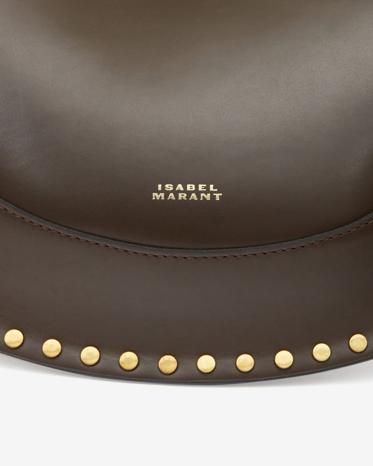 나오코 스터드 디테일 가죽 백 - 어두운 갈색 - Woman - 3