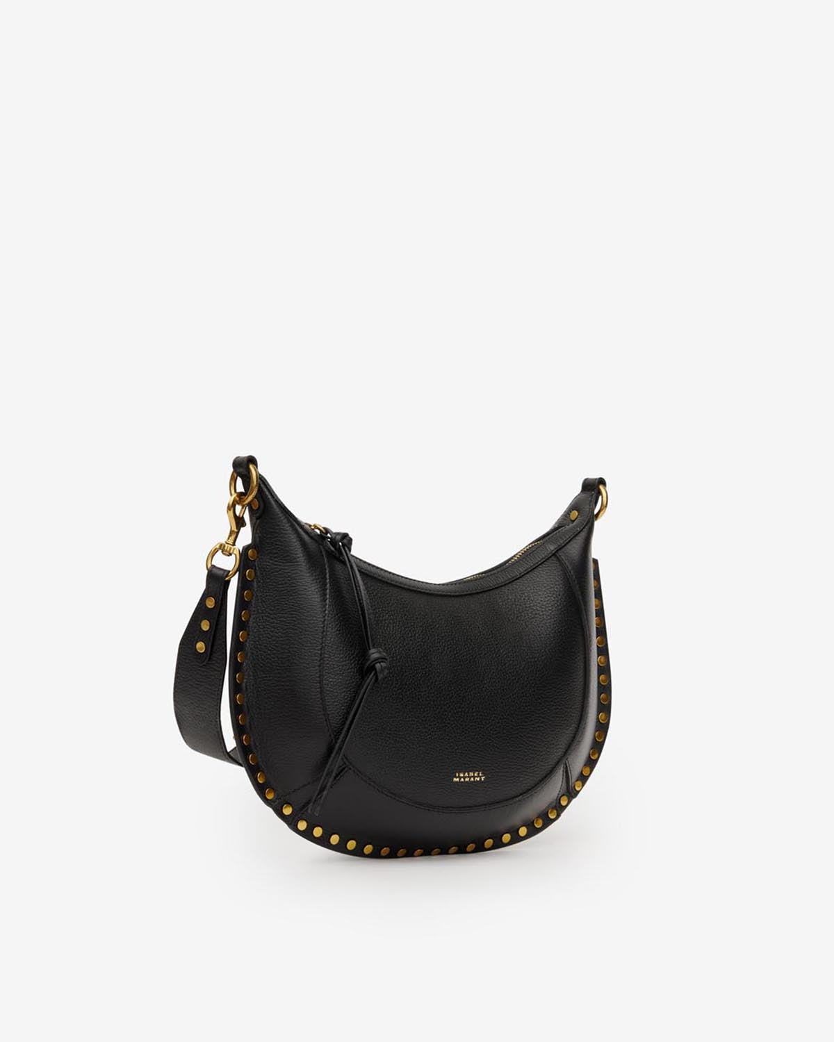 Grained leather bag with studs naoko - Black - Woman - 5