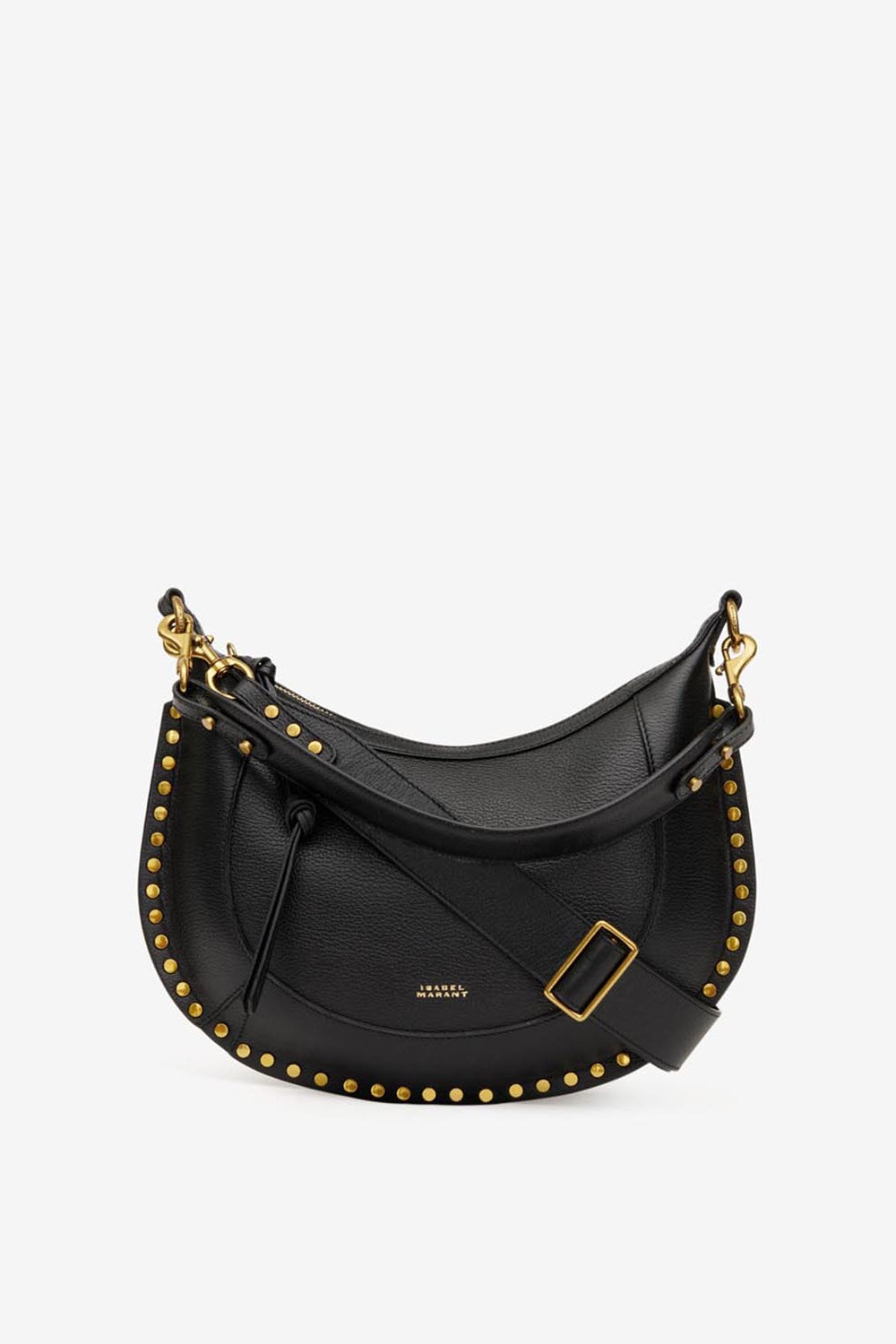 Genarbte ledertasche mit nieten naoko - Schwarz - Woman - 1