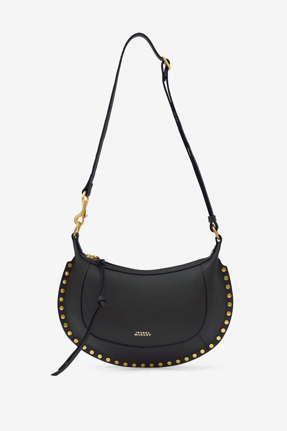 Oskan moon shoulder bag in soft leather - Black - Woman - 6