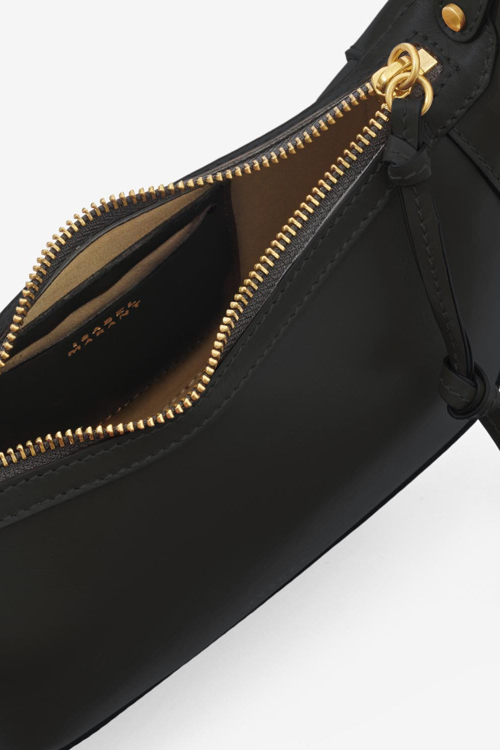 Oskan moon shoulder bag in soft leather - Black - Woman - 4