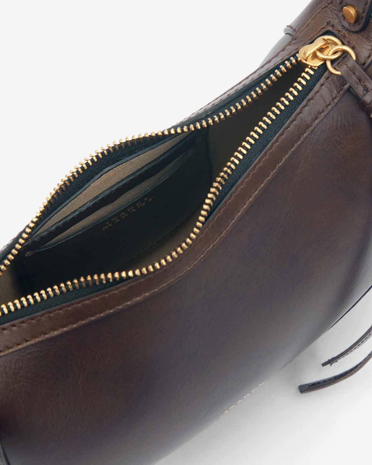 Borsa oskan moon in pelle di vitello da portare a spalla - Chocolate - Woman - 3