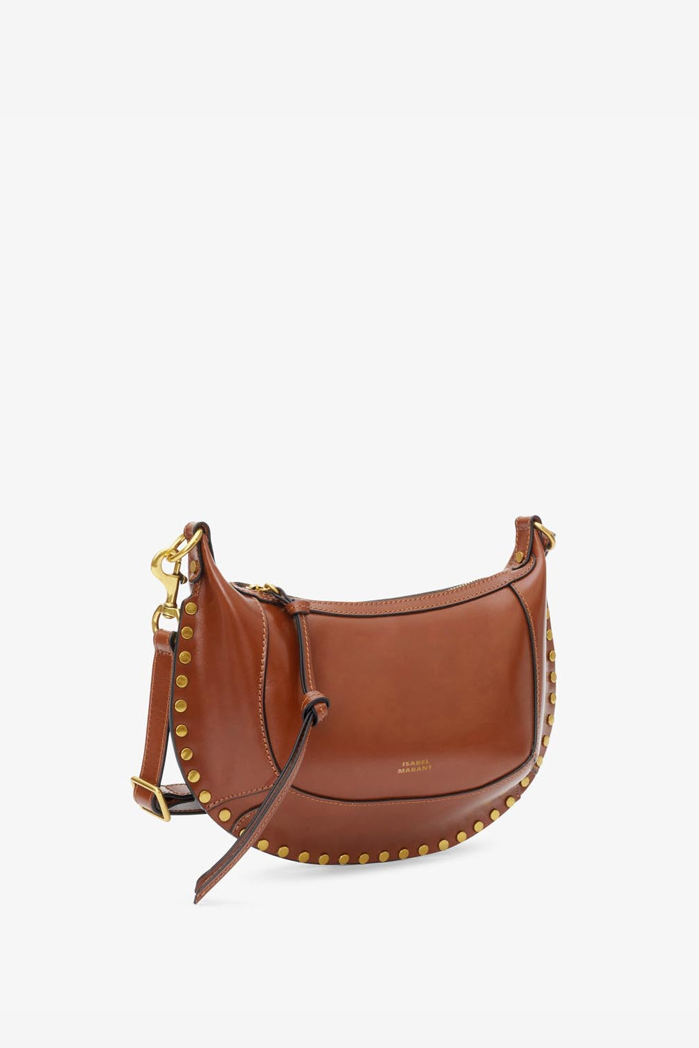 Oskan moon shoulder bag in soft leather - Cognac - Woman - 5