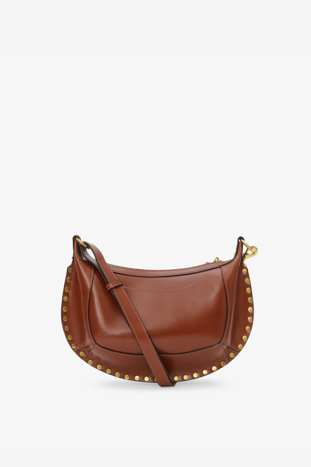 Oskan moon shoulder bag in soft leather - Cognac - Woman - 3