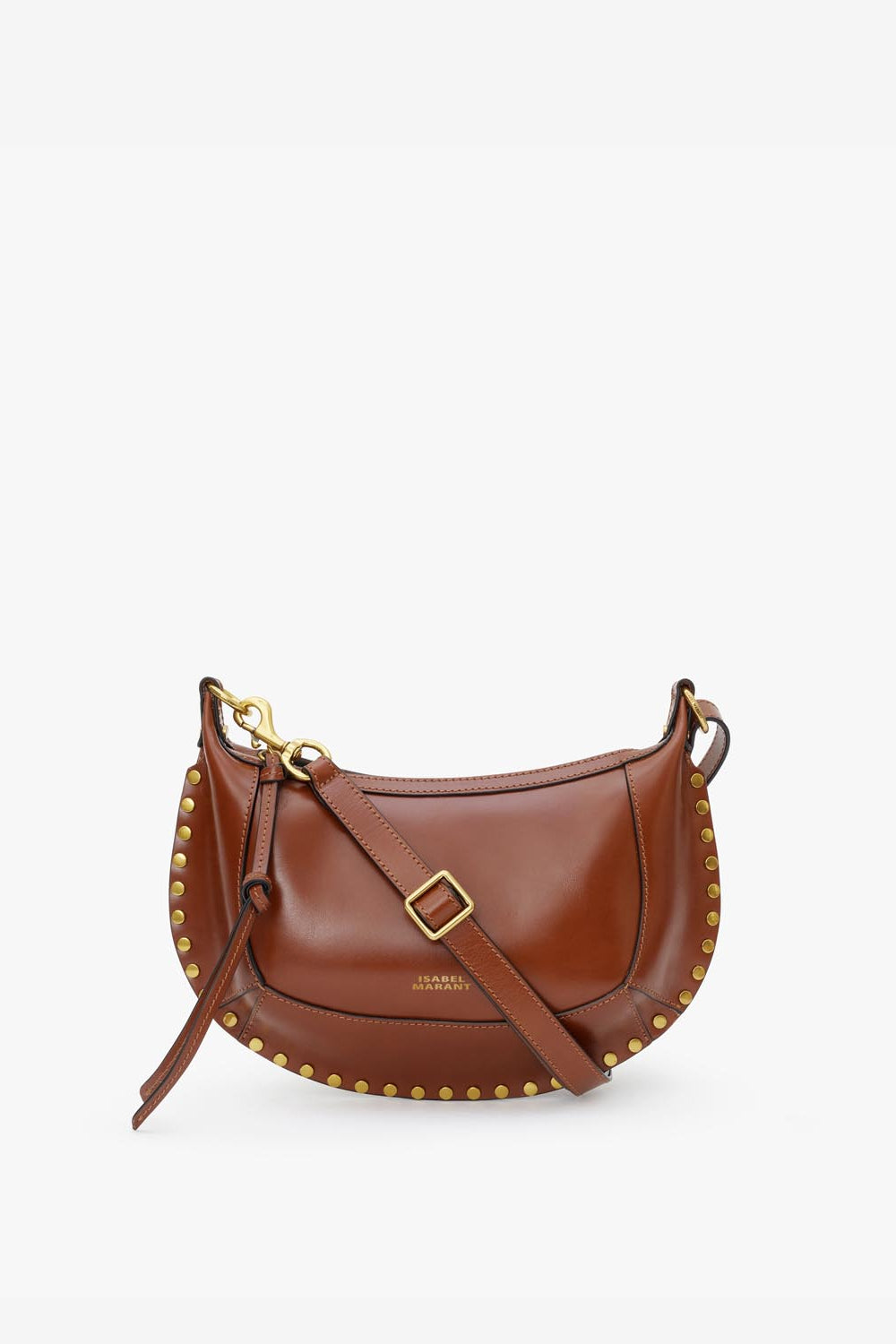 Oskan moon shoulder bag in soft leather - Cognac - Woman - 1
