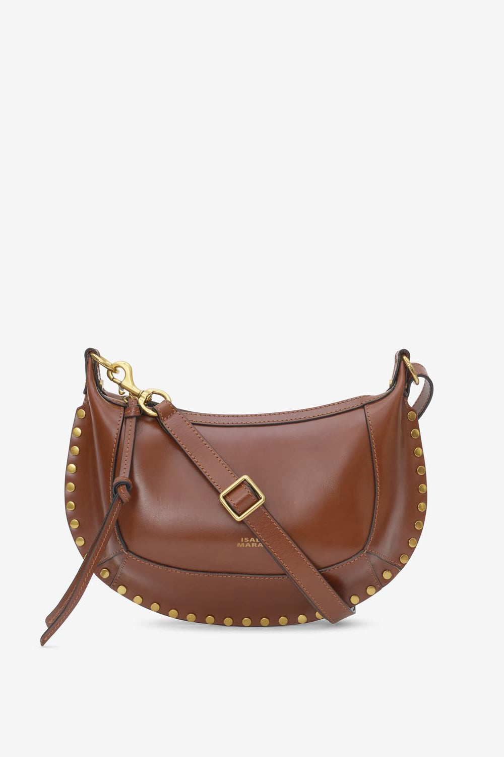 Oskan moon shoulder bag in soft leather - Cognac - Woman - 7