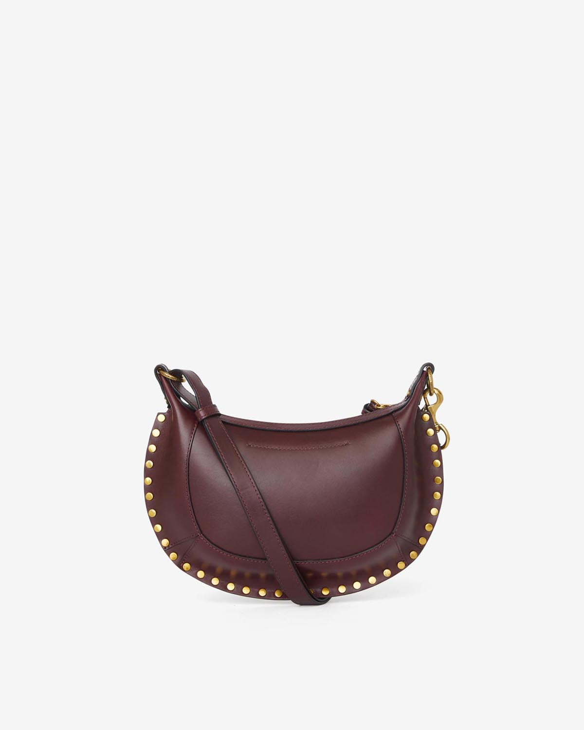 Oskan moon shoulder bag in soft leather - Burgundy - Woman - 2