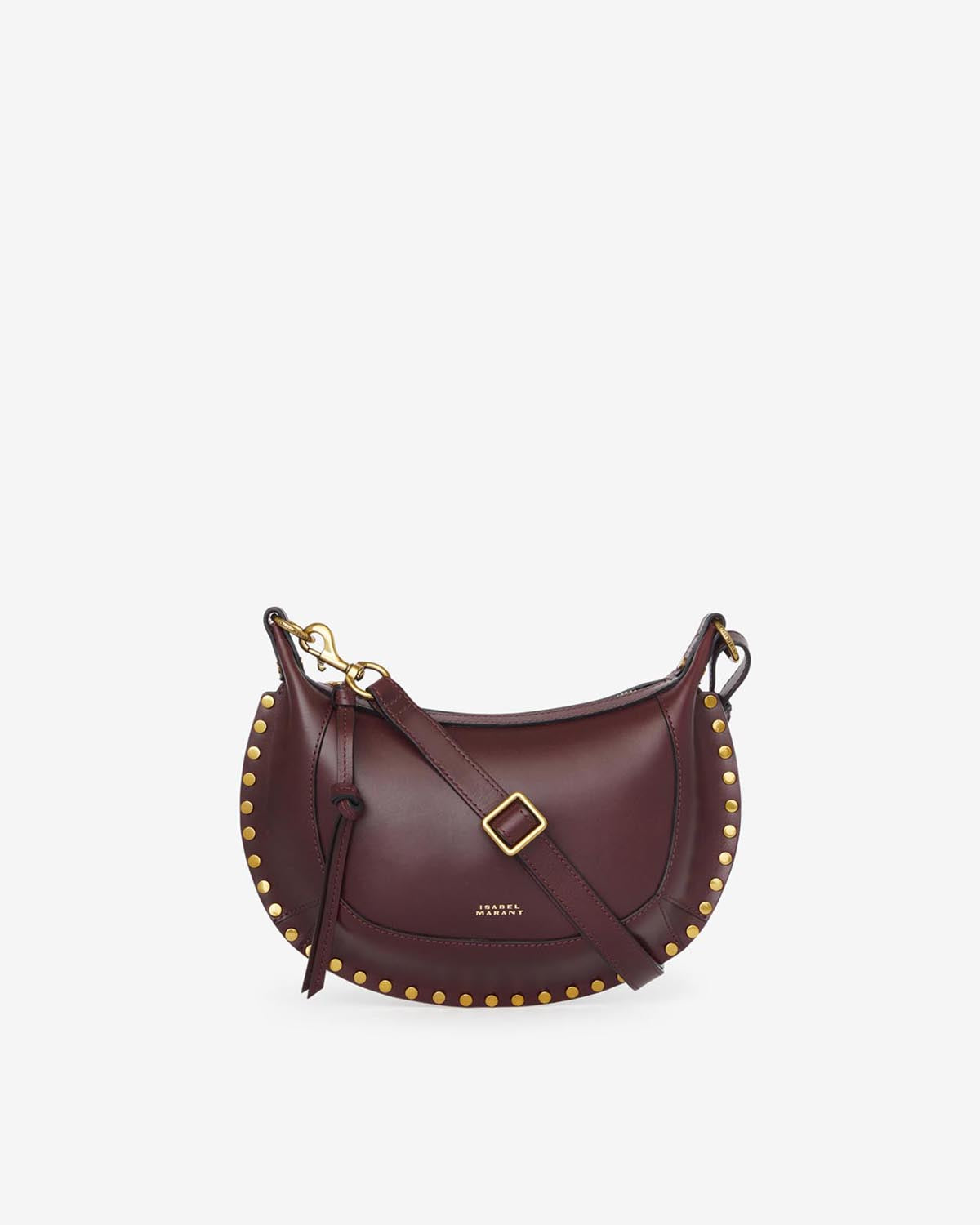 Oskan moon shoulder bag in soft leather - Burgundy - Woman - 1