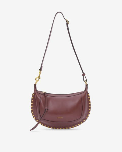 Oskan moon shoulder bag in soft leather - Burgundy - Woman - 6