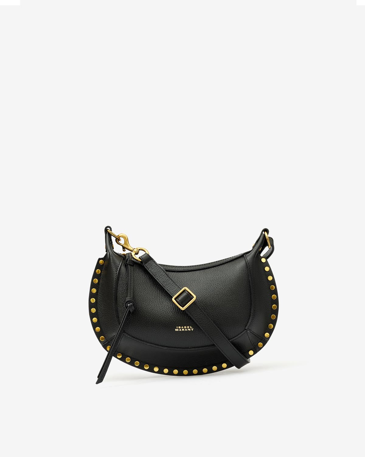 Oskan moon bag in full-grain leather Woman Black 1