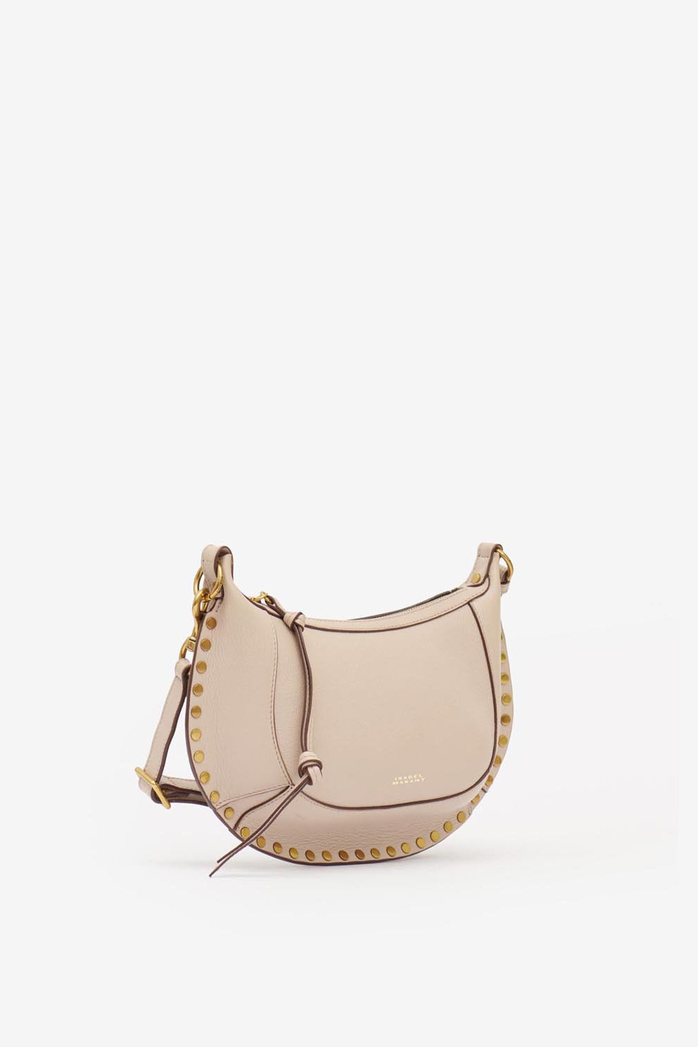 Oskan moon shoulder bag in full-grain leather - Light beige - Woman - 5