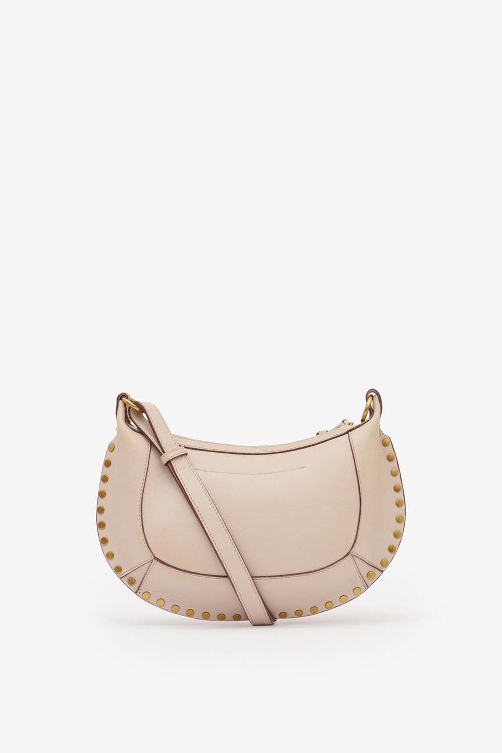 Oskan moon shoulder bag in full-grain leather - Light beige - Woman - 3