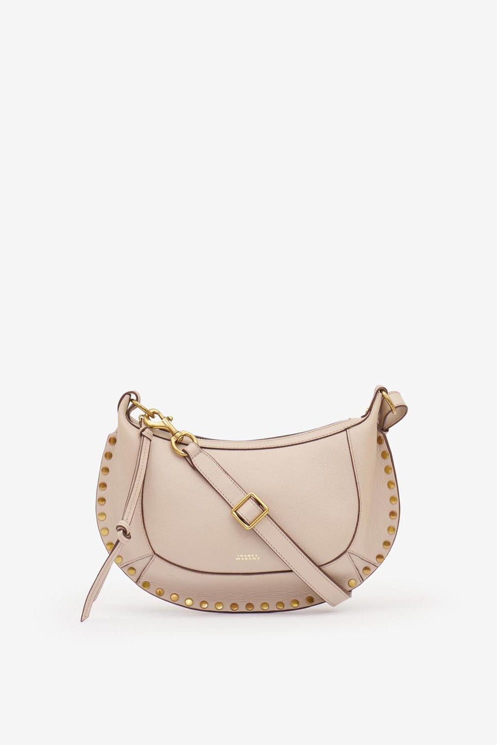Oskan moon shoulder bag in full-grain leather - Light beige - Woman - 1