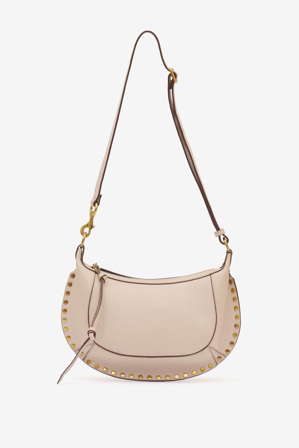 Oskan moon shoulder bag in full-grain leather - Light beige - Woman - 6