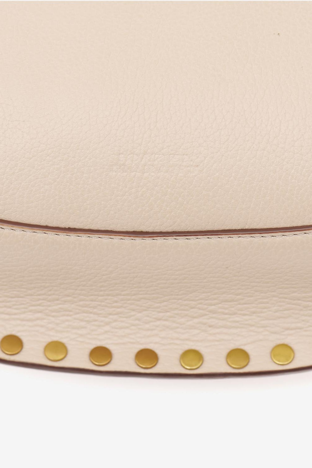 Oskan moon shoulder bag in full-grain leather - Light beige - Woman - 4