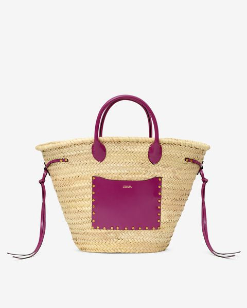 Cadix basket bag Woman Natural and purple 4